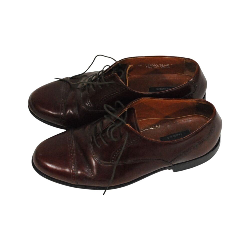 BOSTONIAN First Flex Classic Derby Dress Shoes Brown Mens Size 9.5 D Cap Toe